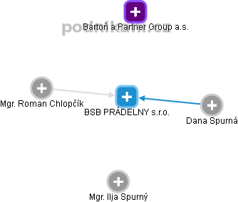 BSB PRÁDELNY s.r.o. - náhled vizuálního zobrazení vztahů obchodního rejstříku