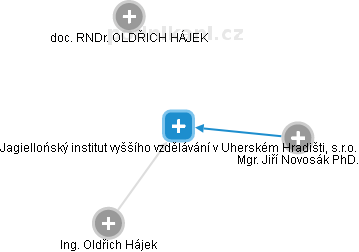 Jagiellońský institut vyššího vzdělávání v Uherském Hradišti, s.r.o. - náhled vizuálního zobrazení vztahů obchodního rejstříku