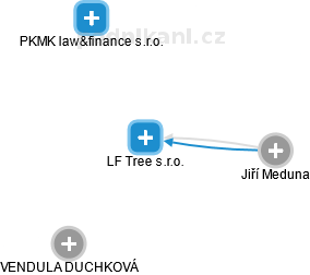 LF Tree s.r.o. - náhled vizuálního zobrazení vztahů obchodního rejstříku