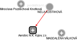 Aerobic N.K. Kyjov, z.s. - náhled vizuálního zobrazení vztahů obchodního rejstříku