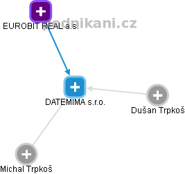 DATEMIMA s.r.o. - náhled vizuálního zobrazení vztahů obchodního rejstříku