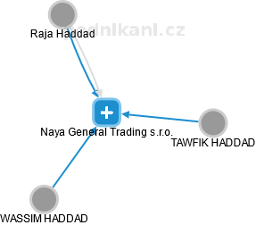 Naya General Trading s.r.o. - náhled vizuálního zobrazení vztahů obchodního rejstříku