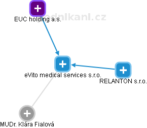 eVito medical services s.r.o. - náhled vizuálního zobrazení vztahů obchodního rejstříku