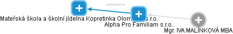 Alpha Pro Familiam s.r.o. - náhled vizuálního zobrazení vztahů obchodního rejstříku