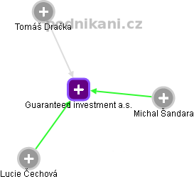 Guaranteed investment a.s. - náhled vizuálního zobrazení vztahů obchodního rejstříku