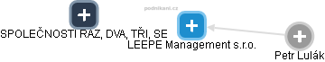 LEEPE Management s.r.o. - náhled vizuálního zobrazení vztahů obchodního rejstříku