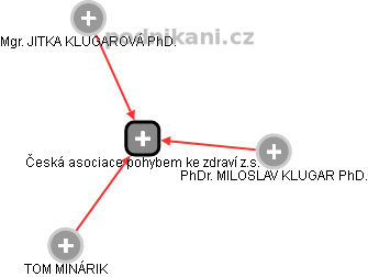 Česká asociace pohybem ke zdraví z.s. - náhled vizuálního zobrazení vztahů obchodního rejstříku
