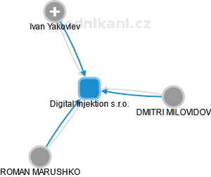 Digital Injektion s.r.o. - náhled vizuálního zobrazení vztahů obchodního rejstříku