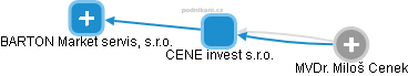 CENE invest s.r.o. - náhled vizuálního zobrazení vztahů obchodního rejstříku