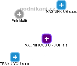 MAGNIFICUS GROUP a.s. - náhled vizuálního zobrazení vztahů obchodního rejstříku