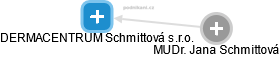 DERMACENTRUM Schmittová s.r.o. - náhled vizuálního zobrazení vztahů obchodního rejstříku