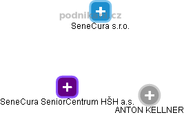 SeneCura SeniorCentrum HŠH a.s. - náhled vizuálního zobrazení vztahů obchodního rejstříku