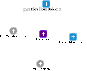 Pactio a.s. - náhled vizuálního zobrazení vztahů obchodního rejstříku