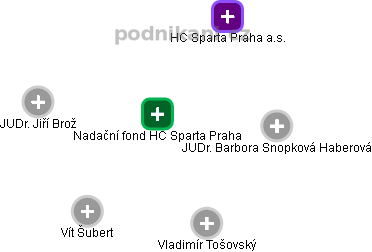 Nadační fond HC Sparta Praha - náhled vizuálního zobrazení vztahů obchodního rejstříku