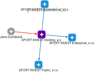 SPORT INVEST Holding, a.s. - náhled vizuálního zobrazení vztahů obchodního rejstříku