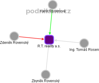 R.T. reality a.s. - náhled vizuálního zobrazení vztahů obchodního rejstříku