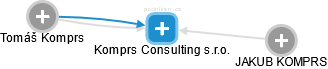 Komprs Consulting s.r.o. - náhled vizuálního zobrazení vztahů obchodního rejstříku
