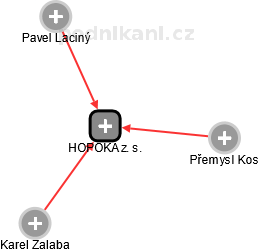 HOPOKA z. s. - náhled vizuálního zobrazení vztahů obchodního rejstříku