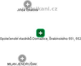 Společenství vlastníků Domažlice, Švabinského 551, 552 - náhled vizuálního zobrazení vztahů obchodního rejstříku