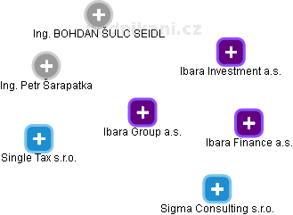 Ibara Group a.s. - náhled vizuálního zobrazení vztahů obchodního rejstříku