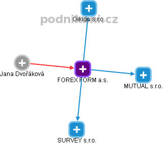 FOREX FORM a.s. - náhled vizuálního zobrazení vztahů obchodního rejstříku