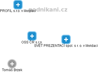 OSS ČR s.r.o. - náhled vizuálního zobrazení vztahů obchodního rejstříku