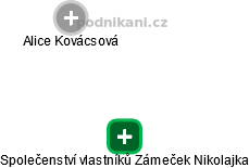 Společenství vlastníků Zámeček Nikolajka - náhled vizuálního zobrazení vztahů obchodního rejstříku