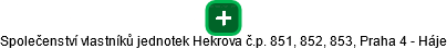 Společenství vlastníků jednotek Hekrova č.p. 851, 852, 853, Praha 4 - Háje - náhled vizuálního zobrazení vztahů obchodního rejstříku