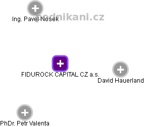 FIDUROCK CAPITAL CZ a.s. - náhled vizuálního zobrazení vztahů obchodního rejstříku