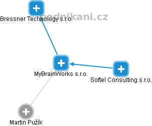 MyBrainWorks s.r.o. - náhled vizuálního zobrazení vztahů obchodního rejstříku