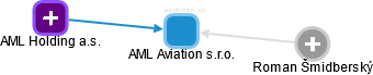 AML Aviation s.r.o. - náhled vizuálního zobrazení vztahů obchodního rejstříku