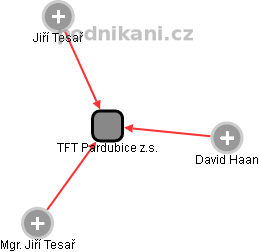 TFT Pardubice z.s. - náhled vizuálního zobrazení vztahů obchodního rejstříku