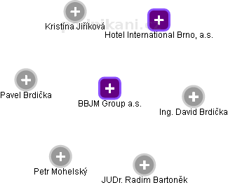BBJM Group a.s. - náhled vizuálního zobrazení vztahů obchodního rejstříku