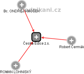 Česká Edice z.s. - náhled vizuálního zobrazení vztahů obchodního rejstříku