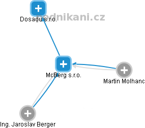 McBerg s.r.o. - náhled vizuálního zobrazení vztahů obchodního rejstříku