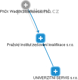 Pražský Institut zvyšování kvalifikace s.r.o. - náhled vizuálního zobrazení vztahů obchodního rejstříku