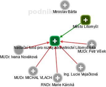 Nadační fond pro rozvoj zdravotnictví Litomyšlska - náhled vizuálního zobrazení vztahů obchodního rejstříku