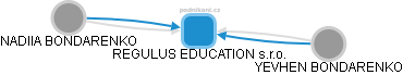 REGULUS EDUCATION s.r.o. - náhled vizuálního zobrazení vztahů obchodního rejstříku