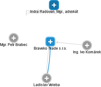 Braveko Trade s.r.o. - náhled vizuálního zobrazení vztahů obchodního rejstříku
