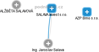 SALAVA Invest s.r.o. - náhled vizuálního zobrazení vztahů obchodního rejstříku