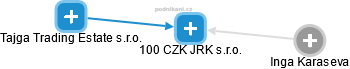 100 CZK JRK s.r.o. - náhled vizuálního zobrazení vztahů obchodního rejstříku