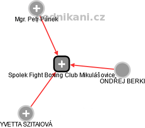 Spolek Fight Boxing Club Mikulášovice - náhled vizuálního zobrazení vztahů obchodního rejstříku