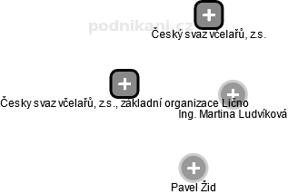 Česky svaz včelařů, z.s., základní organizace Lično - náhled vizuálního zobrazení vztahů obchodního rejstříku