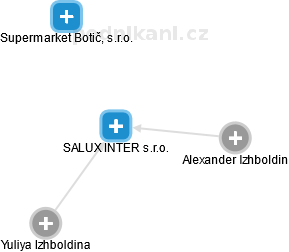 SALUX INTER s.r.o. - náhled vizuálního zobrazení vztahů obchodního rejstříku