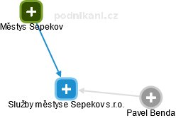 Služby městyse Sepekov s.r.o. - náhled vizuálního zobrazení vztahů obchodního rejstříku