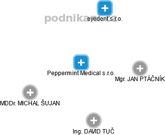 Peppermint Medical s.r.o. - náhled vizuálního zobrazení vztahů obchodního rejstříku