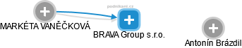 BRAVA Group s.r.o. - náhled vizuálního zobrazení vztahů obchodního rejstříku