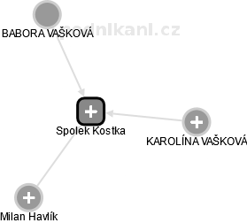 Spolek Kostka - náhled vizuálního zobrazení vztahů obchodního rejstříku