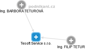 Tesoft Service s.r.o. - náhled vizuálního zobrazení vztahů obchodního rejstříku