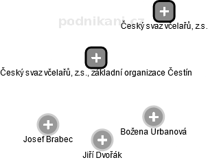 Český svaz včelařů, z.s., základní organizace Čestín - náhled vizuálního zobrazení vztahů obchodního rejstříku